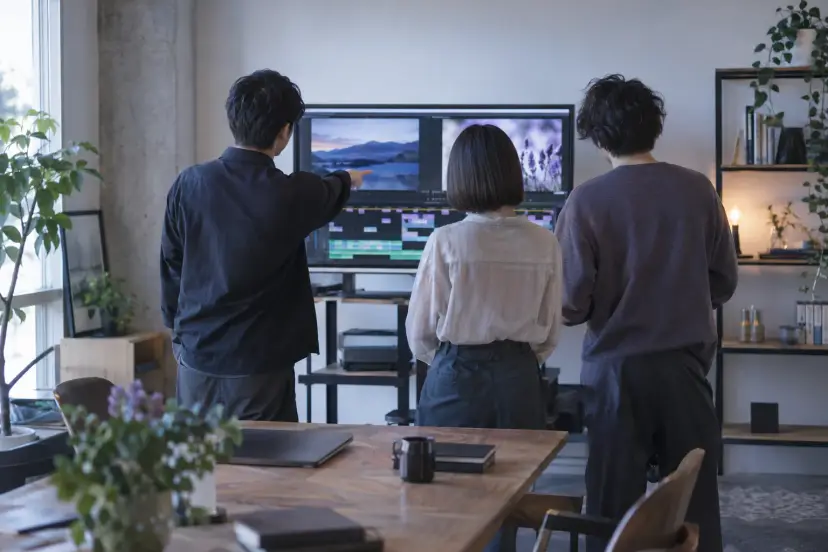チームで働く様子のイメージ（AI で作成）